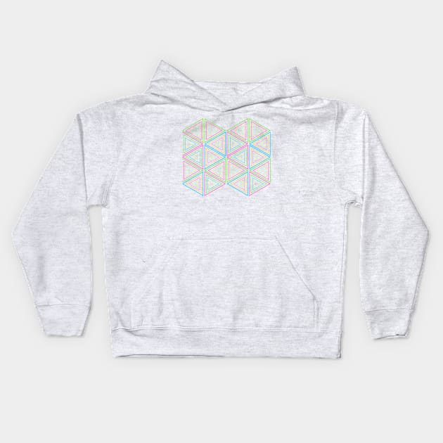 Triangle Square Tecture Kids Hoodie by WaltzConer